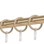 Mydeco Gardinenstange Messing, 100 cm, mit Endstück Rag und Ringen. Für Stil- & Seilspanngarnituren.