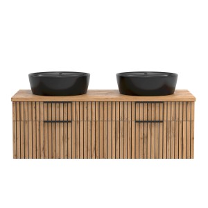 Held Möbel Waschtisch Manchester Aufsatzbecken Schwarz 55 x 120 x 47 cm Eiche 2