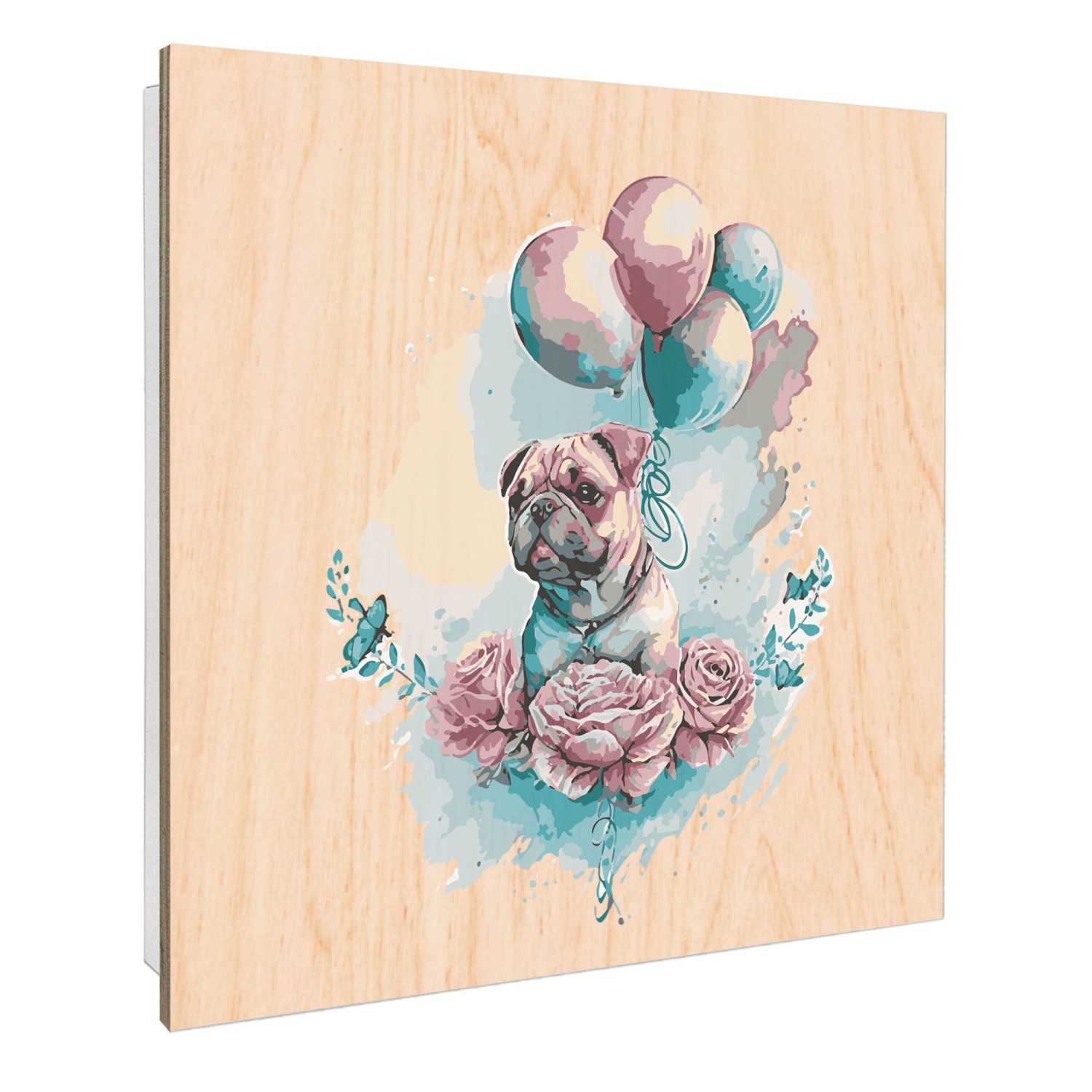 Banjado Großer Schlüsselbox Holz 30x30cm Weiß Scharnier Rechts 50 Haken Sch günstig online kaufen