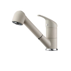 Pyramis Einhebelmischer Festivo in Beige mit herausziehbarer Schlauchbrause.