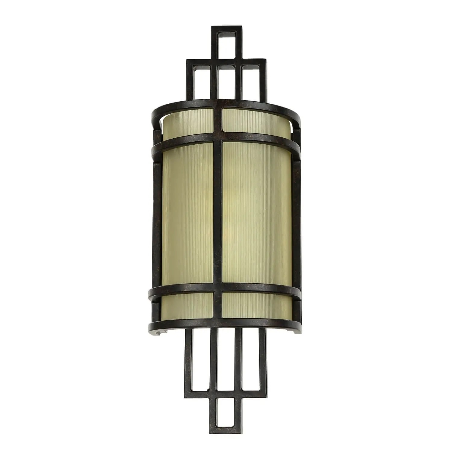 Licht-Erlebnisse Wandlampe Glas Metall 38,7 cm Hoch In Bronze Antik Creme E27