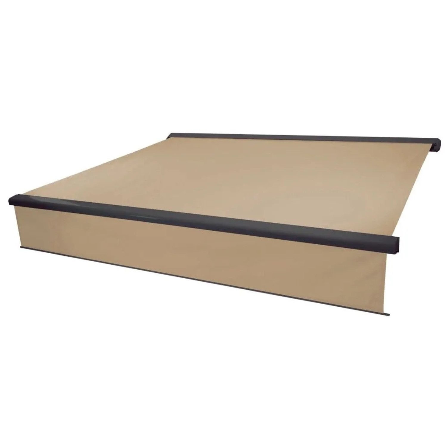MCW Kassetten-Markise H124 Volant Ausfahrbar 4x3m Polyester Creme Anthrazit