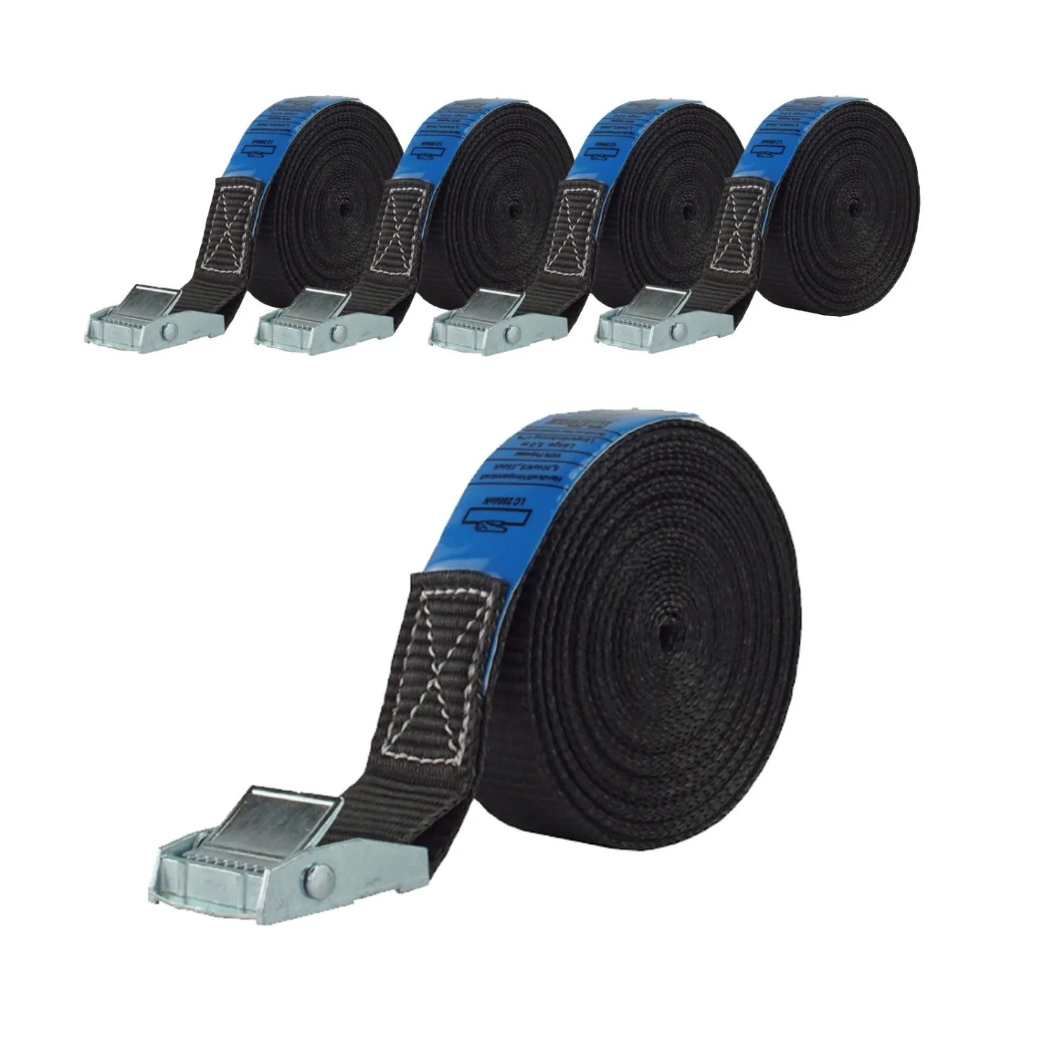 TRUTZHOLM 5x Profi Spanngurt Klemmschloss Auto 1 Teilig 6m 250 kg Schwarz