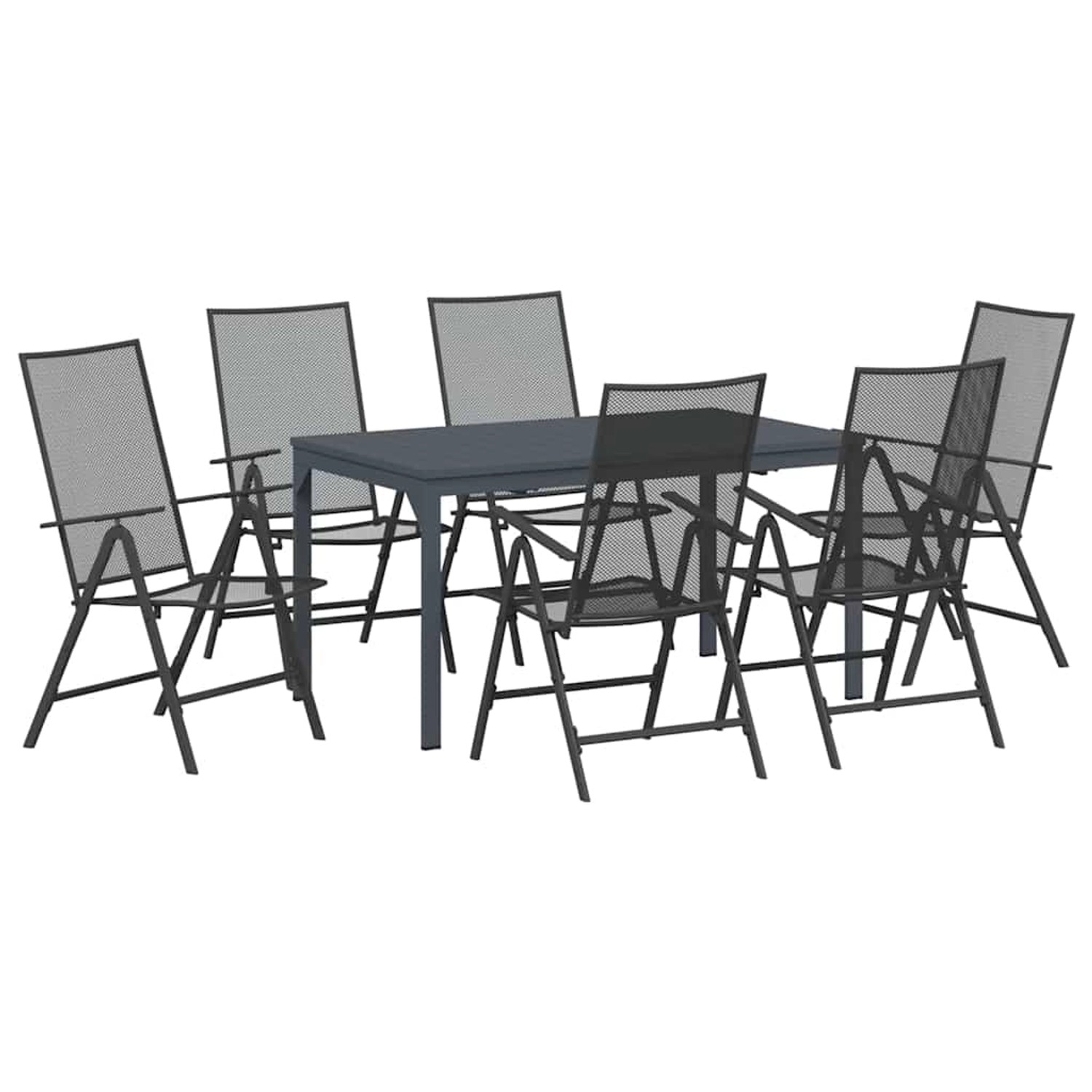 vidaXL Garten Essgruppe 7-Tlg Anthrazit Stahl 3378814 günstig online kaufen