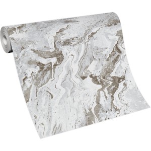 Rolle Erismann Vliestapete Carrara Grau mit Marmor-Optik für Wandgestaltung.