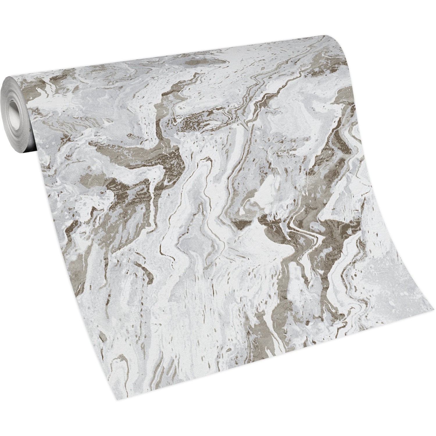Rolle Erismann Vliestapete Carrara Grau mit Marmor-Optik für Wandgestaltung.