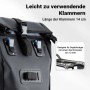 Wiltec Gepäckträgertasche, matt schwarz, mit 14 cm Klammern für 12 mm Gepäckträger. Einfache Befestigung der Fahrradtasche.
