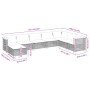vidaXL 8-tlg. Garten-Sofagarnitur Grau Poly Rattan mit Maßen, U-Form. Ideal für Gartenmöbel.
