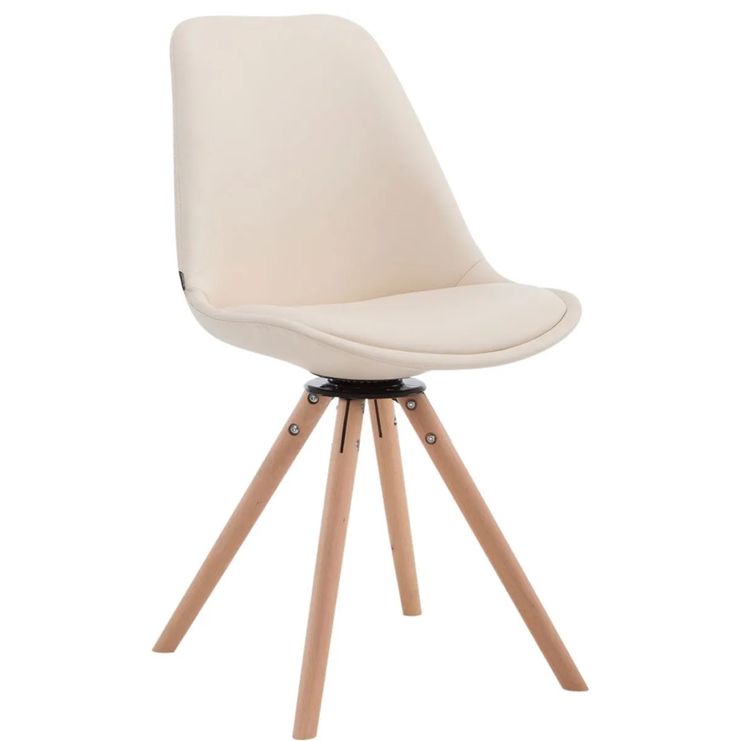 CLP Besucherstuhl Calais Drehbar Rund Creme/Natura