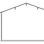 Skan Holz Gartenhaus Malaga 1: Schemazeichnung mit Maßen (Höhe 258 cm, Wandhöhe 195 cm).