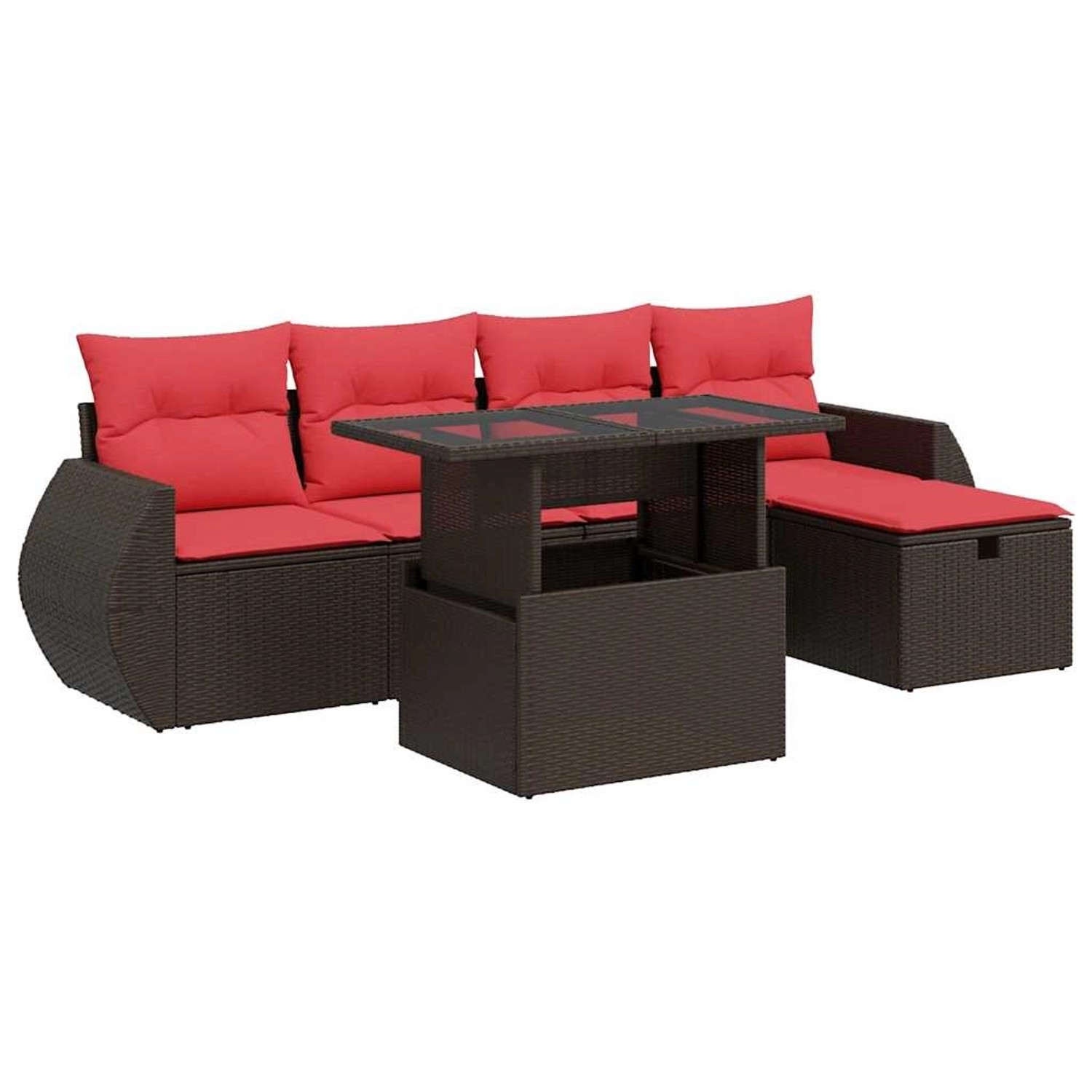 vidaXL 6-Tlg Garten-Sofagarnitur mit Kissen Braun Poly Rattan 3327894 günstig online kaufen