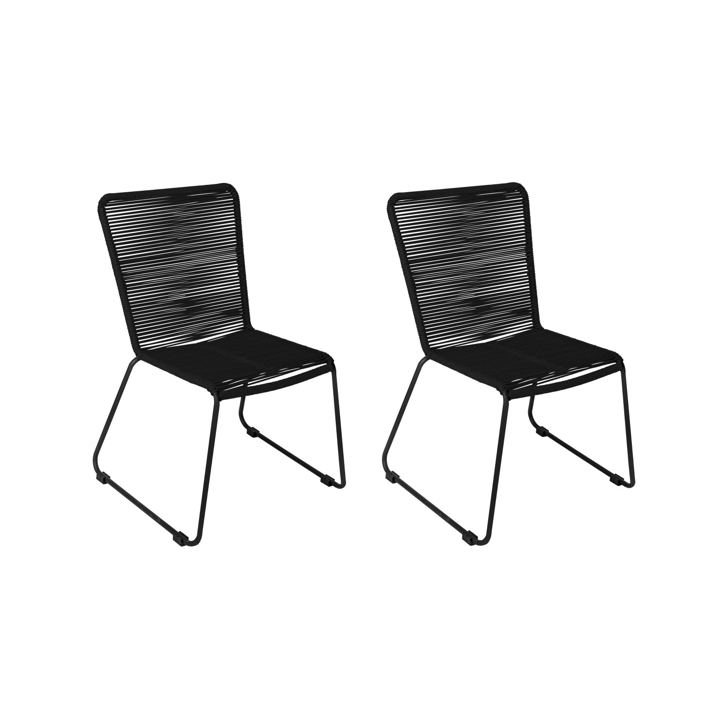 SAM Gartenstuhl Outdoor-Seilstuhl  Schwarz mit Eisen-Gestell in Schwarz ISR günstig online kaufen