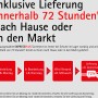 Infografik: Schulte Komplettduschkabine Juist - Lieferung innerhalb 72 Stunden.