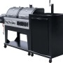 El Fuego Kombigrill 3 in 1 mit Bierkühler und Zapfanlage, Gasgrill und Holzkohlegrill in Schwarz.