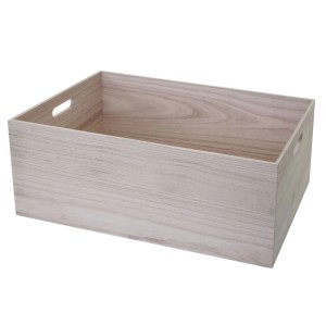 Naturbraune MCW Holzbox C20 (60x40x24cm) mit Tragegriffen für Aufbewahrung.