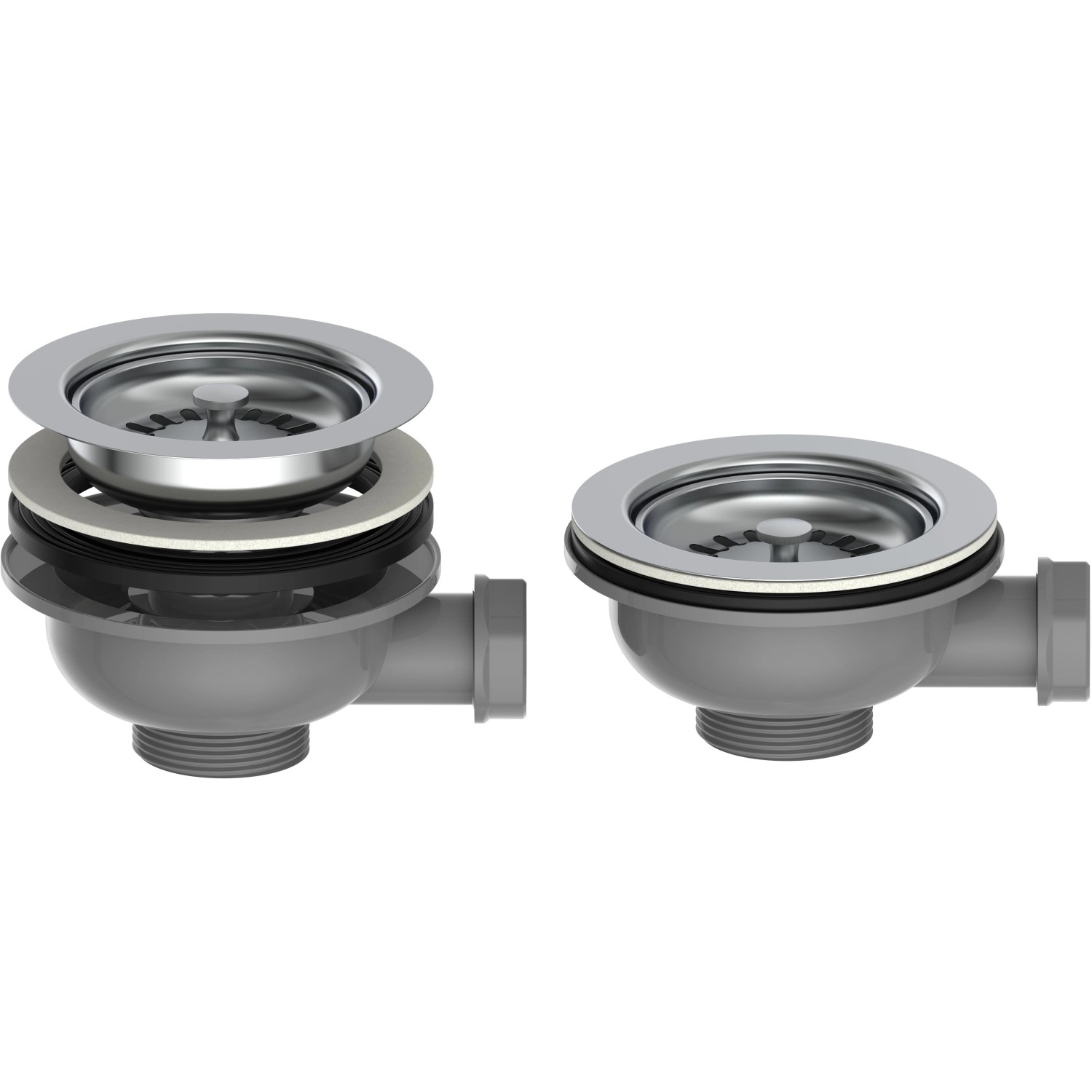 Kirchhoff Siebkörbchen Spüle Eco Save aus Edelstahl, Spülen-Siphon mit herausnehmbarem Sieb.