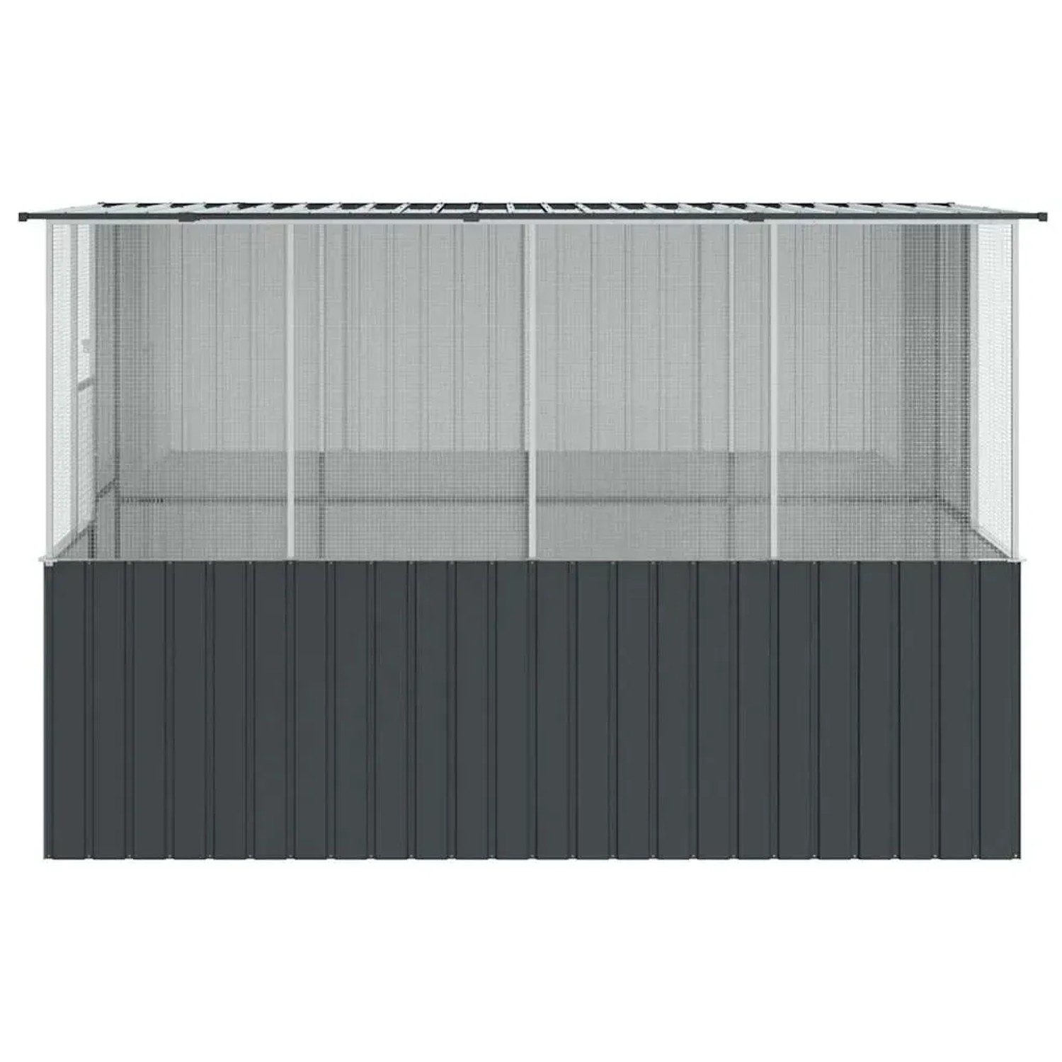 vidaXL Vogelkäfig, anthrazitfarben, aus verzinktem Stahl, 315x167x200cm, ideal für den Außenbereich.
