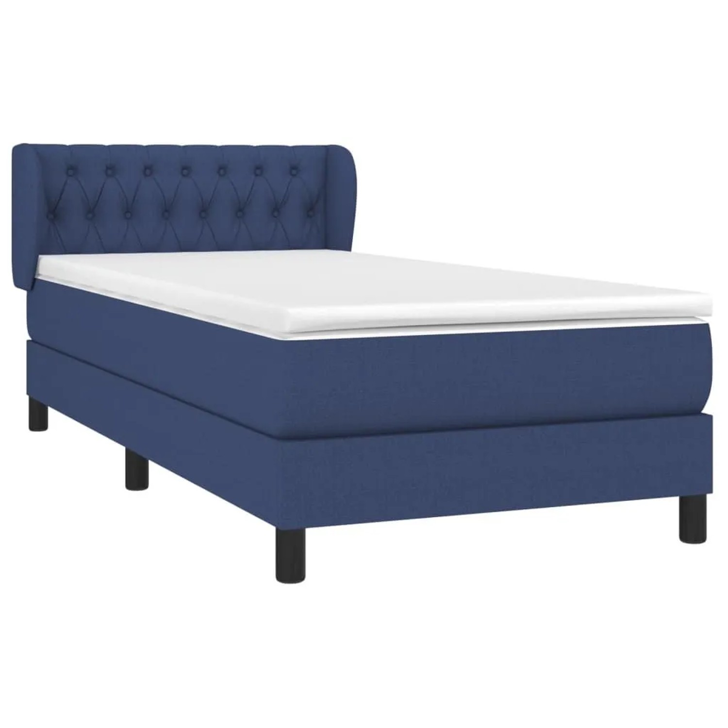 vidaXL Boxspringbett mit Matratze Blau 100x200 cm Stoff 3126467 günstig online kaufen