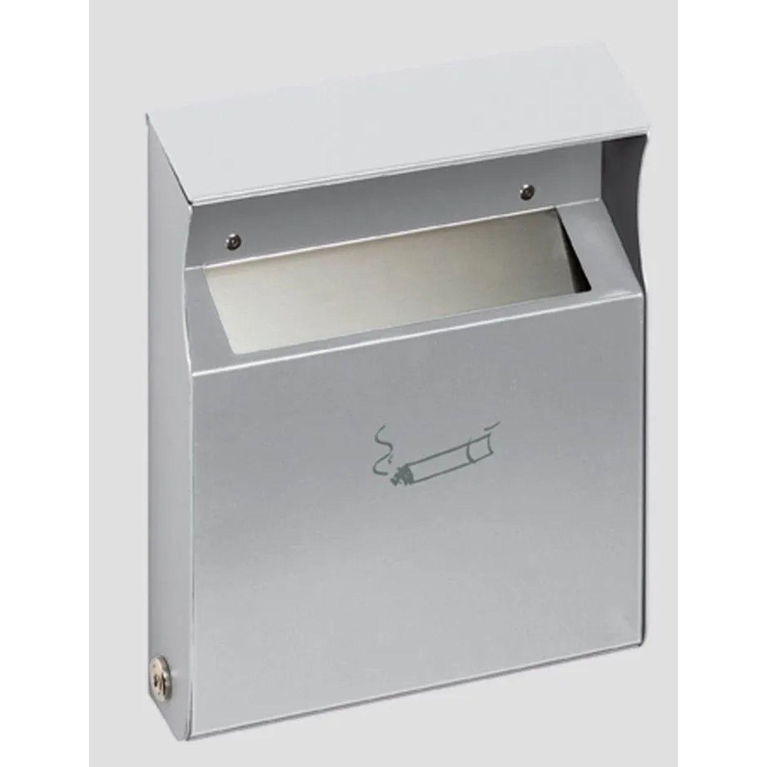 PROREGAL Eckiger Wandascher Mit Einwurfblende  2 Liter HxBxT 30 x 23 x 6 cmVerzinkter Stahl Silber