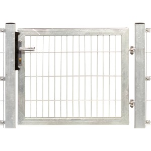 Verzinktes Einzeltor Premium mit Doppelstabmattenfüllung, Rahmen 80x100 cm für Gartenzäune.