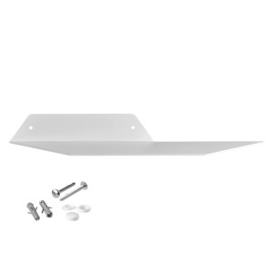 Weißes SOTECH HOVER-II Wandregal, 350x130mm, mit Befestigungsset. Modernes Schweberegal für Wandmontage.