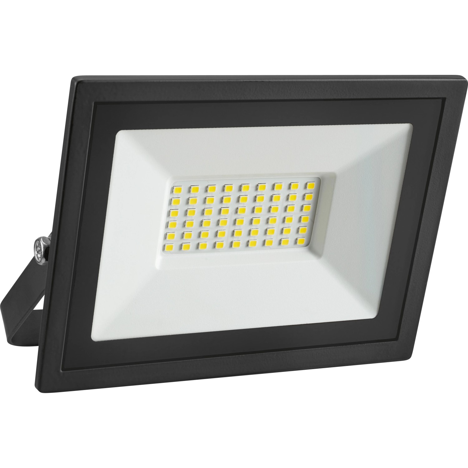Schwarzer LED-Außenstrahler FL 21W aus Aluminium für Garten, Terrasse und Einfahrt.