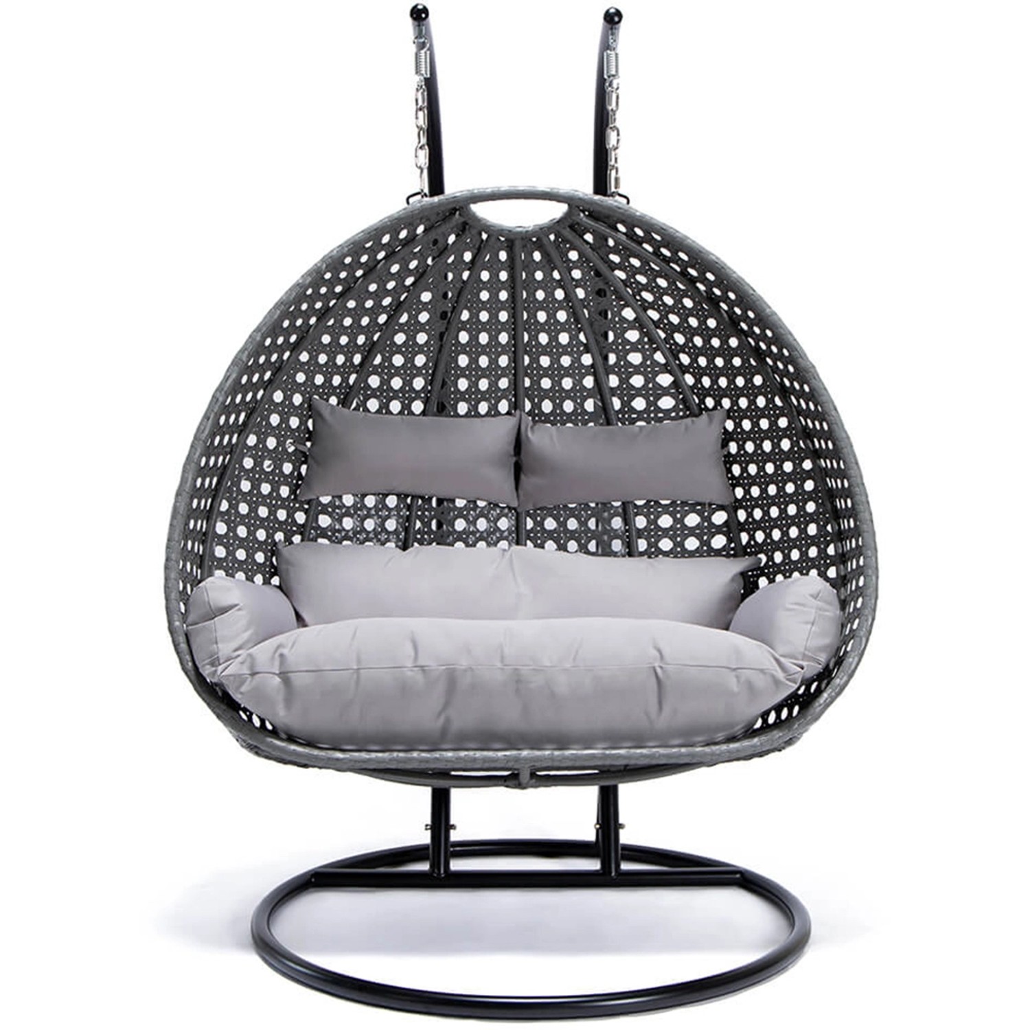 Home Deluxe Hängesessel Twin Polyrattan Grau