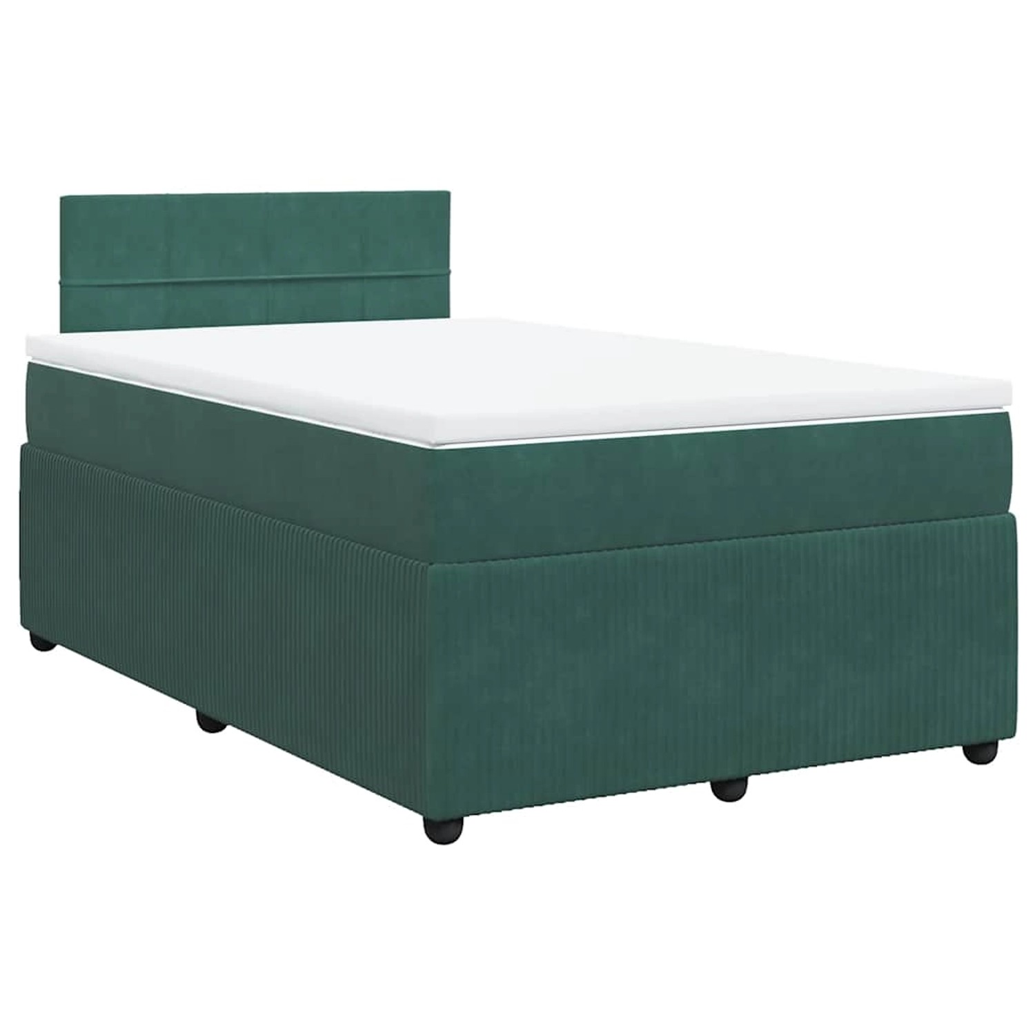vidaXL Boxspringbett mit Matratze Dunkelgrün 120x200 cm Samt 3287713 günstig online kaufen