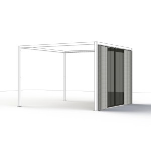 Siena Garden Seitenteile Silber-Grau für Schattenmanufaktur Pavillon, mit Vorhang und Insektenschutz.