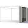 Siena Garden Seitenteile Silber-Grau für Schattenmanufaktur Pavillon, mit Vorhang und Insektenschutz.