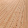 Terrassendielen aus Douglasie, geriffelte Oberfläche, natürliche Holzfarbe.