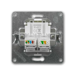McPower FLAIR Netzwerkdose Weiß 250V10A UP RJ45RJ11