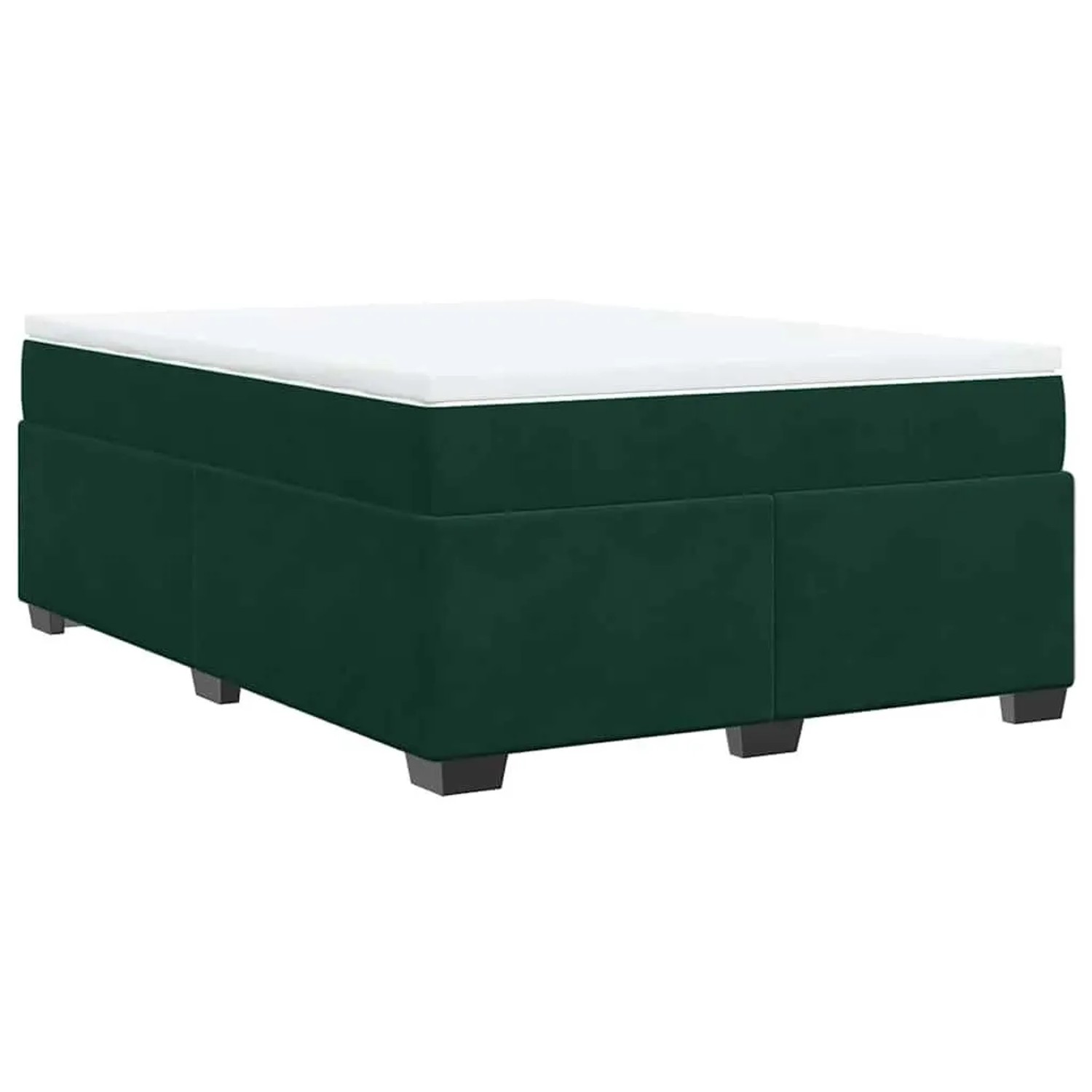 vidaXL Boxspringbett mit Matratze Dunkelgrün 140x190 cm Samt 3285284 günstig online kaufen
