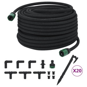 vidaXL Tropfschlauch Schwarz 50 m Gummi 155872