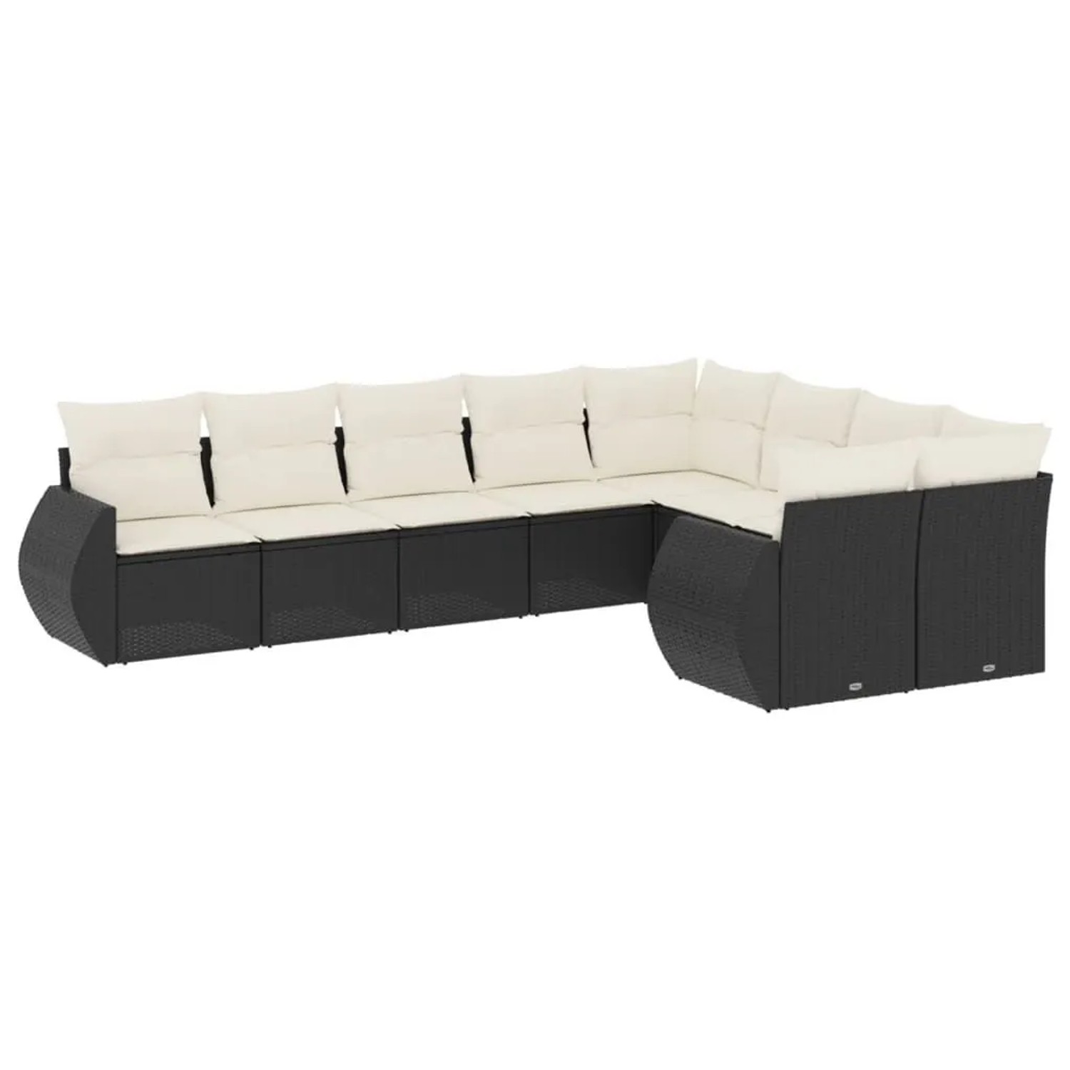 vidaXL 9-Tlg Garten-Sofagarnitur mit Kissen Schwarz Poly Rattan 3221835 günstig online kaufen