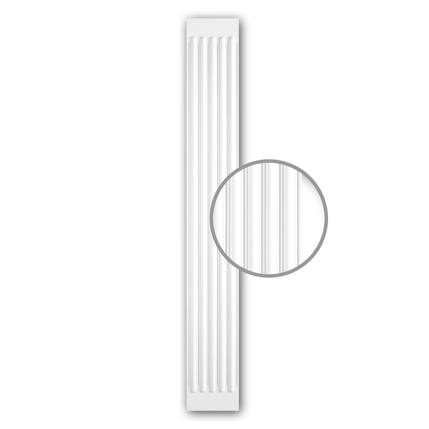 PROFHOME 122020 Pilaster Schaft Zierelement Flachsäule Wandsäule, 27 cm x 200 cm x 4,0 cm Weiß