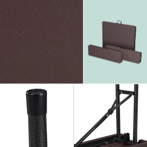 Relaxdays Bierzeltgarnitur Kunststoff Stahl Braun Klappbar 3 Tlg. Tisch 73 cm x 180 cm x 74 cm Bank 43 cm x 180 cm x 25 cm