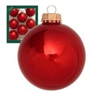 Krebs Glas Lauscha GmbH Christbaumkugeln Weihnachtskugeln Glas Ø 7 cm 8 Stück feuerrot glanz