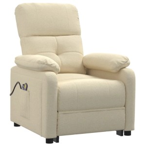 vidaXL Massagesessel Elektrisch Creme Stoff 3073821
