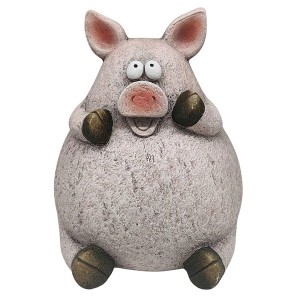 Mehrfarbige Deko-Figur Schwein (29 cm) von Boltze für Garten und Wohnbereich.