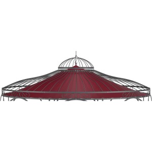 Weinrotes Eleo Sonnensegel Florenz Ø 370 cm für Pavillon, Zubehör für Lauben.