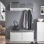 SoBuy Schuhbank FSR98-XL-W mit Sitzkissen und zwei Klappen, weiße Garderobenbank.