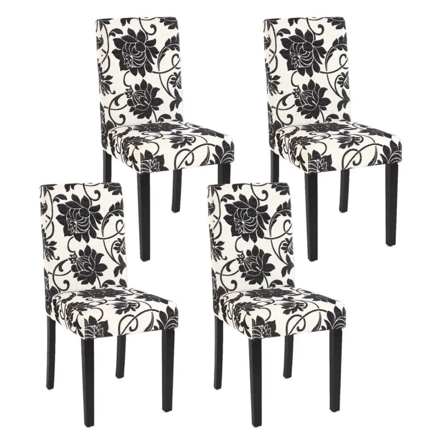 MCW Esszimmerstuhl Littau Jacquard 4er-Set Textil Jacquard Dunkle Beine