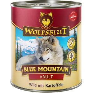 Wolfsblut Blue Mountain Adult Wild Hunde-Nassfutter mit Wild & Kartoffeln, 800g Dose.