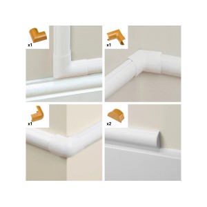 D-Line Kupplung Zubehör-Set, 50x25mm, Eichenoptik, für Kabelkanäle. Verbindungsstücke und Montageszenarien.