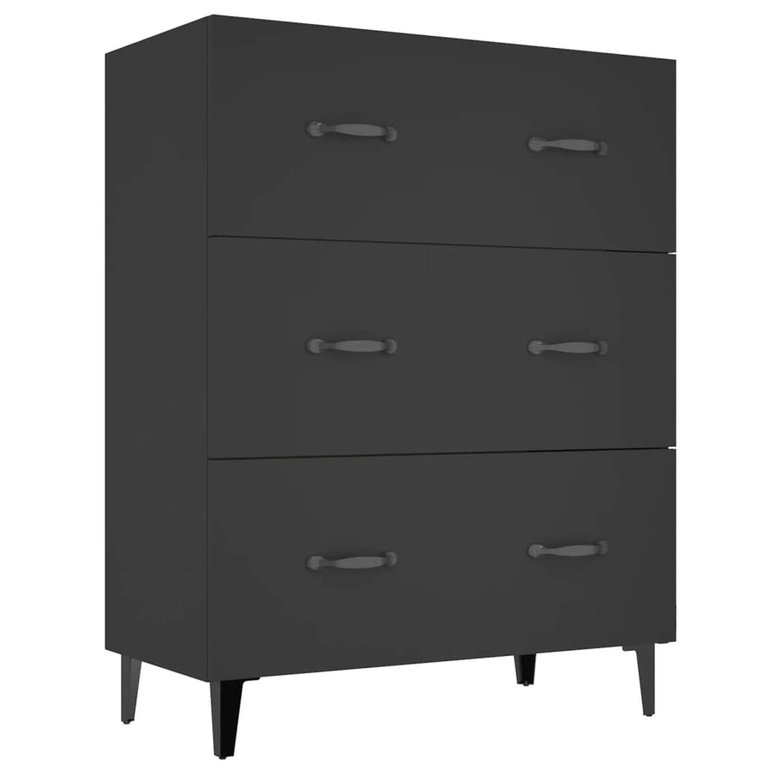 vidaXL Sideboard Schwarz 69,5x34x90 cm Holzwerkstoff 812160 günstig online kaufen