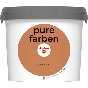 Eimer Alpina Wandfarbe Pure Farben Kupferorange, matte Innenfarbe für Wände.