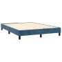 Boxspringbett vidaXL, dunkelblau, 140x190 cm, Samtbezug, ohne Matratze und Kopfteil.