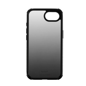 Schwarze Hama Handyhülle Extreme Protect für Apple iPhone 16e/17e. Transparenter Rücken, strukturierte Seiten für robusten Schutz.