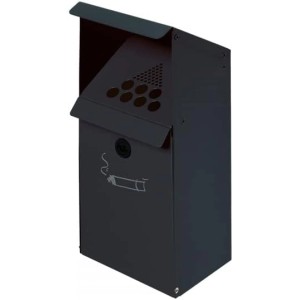 PROREGAL Großvolumiger Wandascher Mit Schutzdach 3,7 Liter HxBxT 41 x 18 x 15 cm Verzinkter Stahl Anthrazit